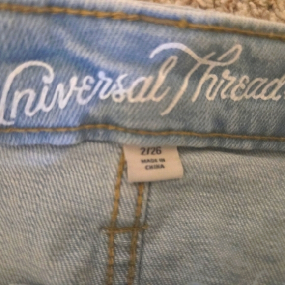 Light Blue Denim Skirt with Frayed Hem - Picture 2 of 3